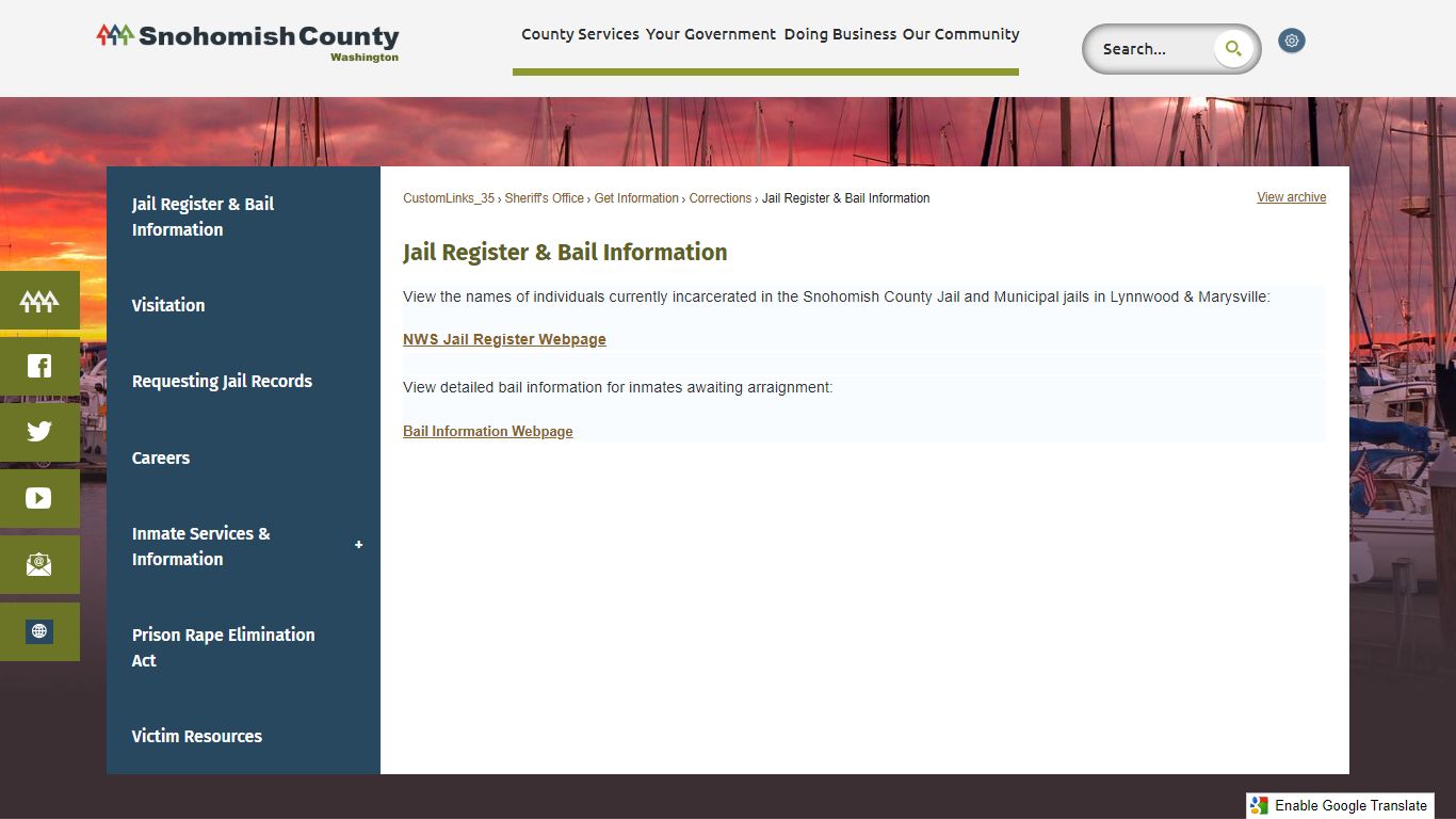 Jail Register & Bail Information | Snohomish County, WA ...